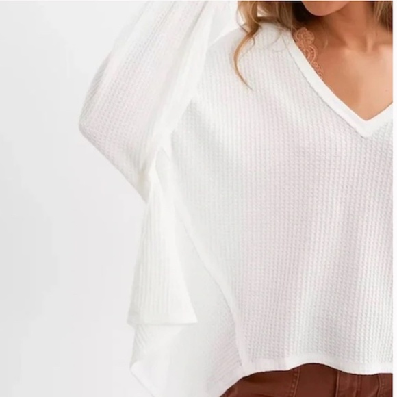 We The Free Coraline Oversized Thermal Top White Size Medium - Picture 2 of 14